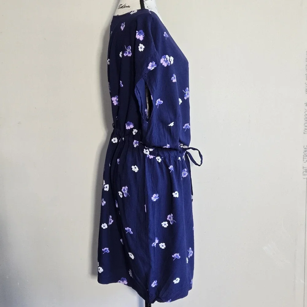 Old Navy Womens Blue Floral Dress Size 2XL ‎ Cross String Closure RN:54023
